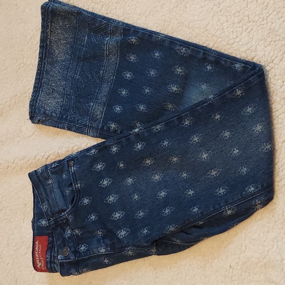 Patterned Flare Jeans